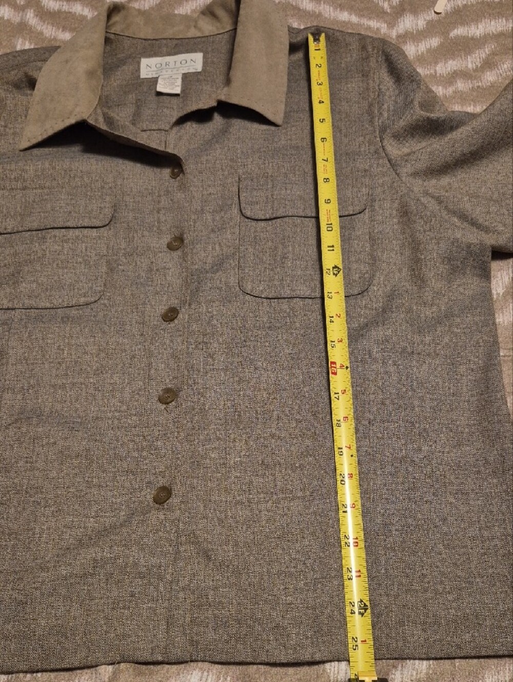 Norton McNaughton Tan Button-Up Jacket with Contrast Collar - Picture 8 of 10